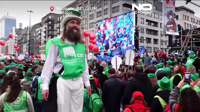 News video: Zehntausende beteiligen sich an nationalem Streik in Belgien gegen Sozialkürzungen