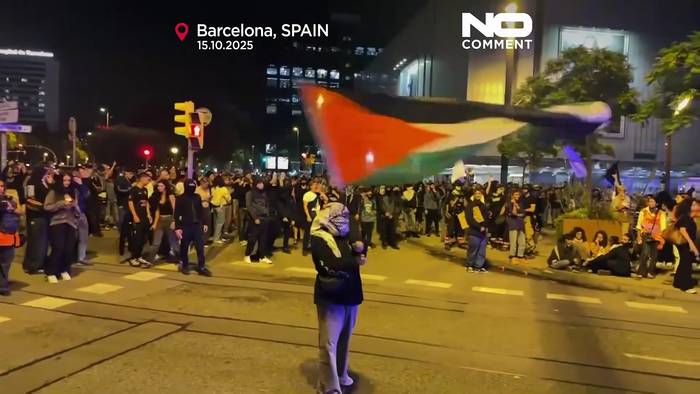 News video: Gewalt bei pro-palästinensischer Demonstration in Barcelona