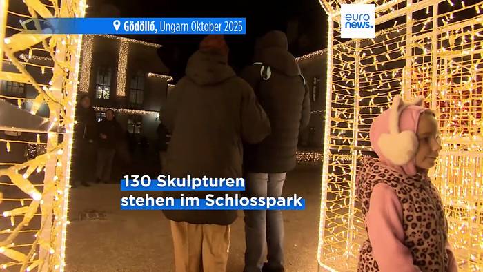 News video: Erstrahlt: Park von Sissis Schloss in Ungarn zeigt 130 LED-Skulpturen