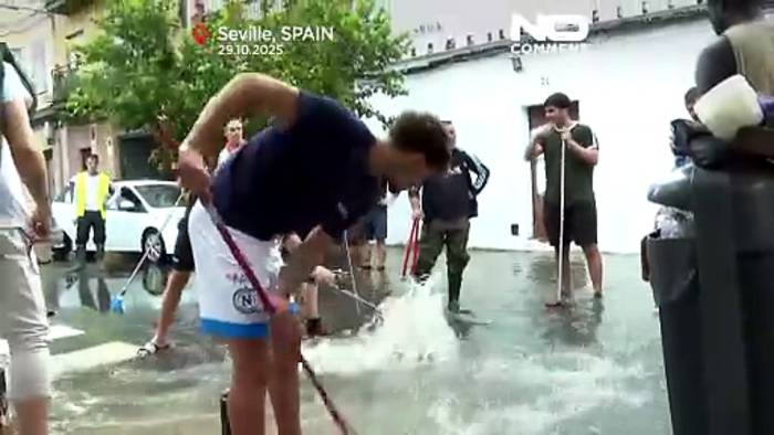 News video: Heftige Regenfälle in Andalusien: Züge stehen still, eine Person verletzt