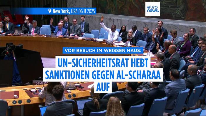 News video: Vor historischem USA-Besuch: UN-Sicherheitsrat hebt Sanktionen gegen al-Scharaa auf