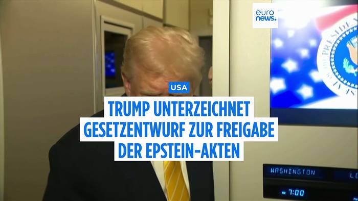 News video: 100.000 Seiten: Trump unterzeichnet Gesetzentwurf zur Freigabe der Epstein-Akten