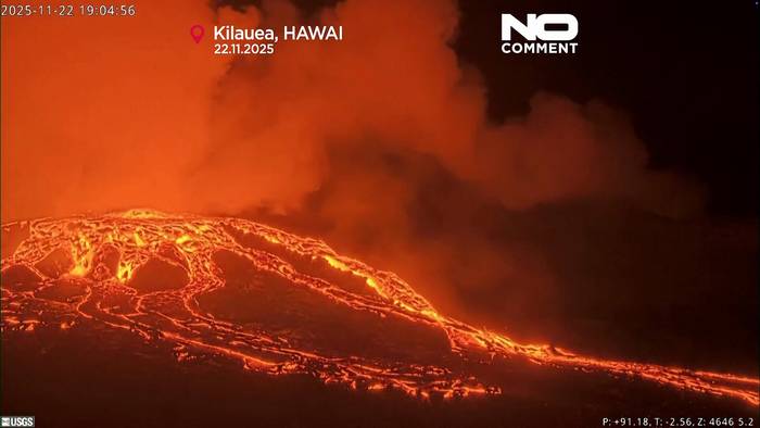 News video: Hawaiis Vulkan Kilauea spuckt seit vorigem Jahr, Lavafontänen schießen Hunderte Meter hoch