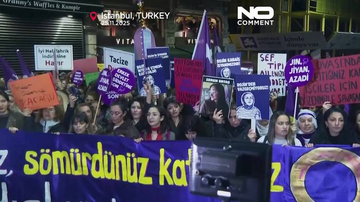 News video: Istanbul-Demo fordert Rückkehr der Türkei zur Konvention gegen Gewalt an Frauen