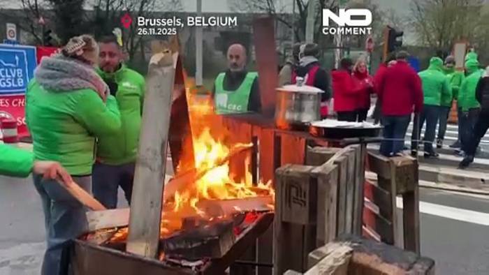 News video: Belgien: Streiks legen öffentlichen Verkehr und Flüge lahm, Protest gegen neue Maßnahmen ab 2026