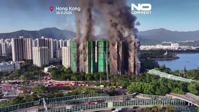 News video: Hongkong: Mindestens 44 Tote, Hunderte vermisst bei Brand in Wohnanlage