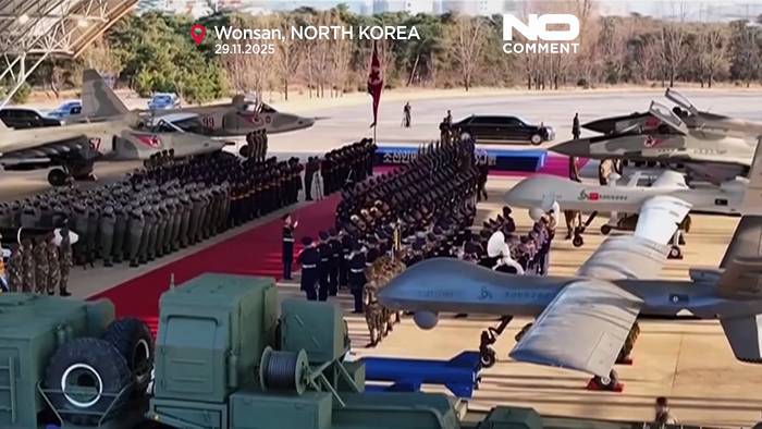 News video: Nordkoreas Staatschef Kim Jong Un und seine Tochter feiern Luftwaffen-Jubiläum