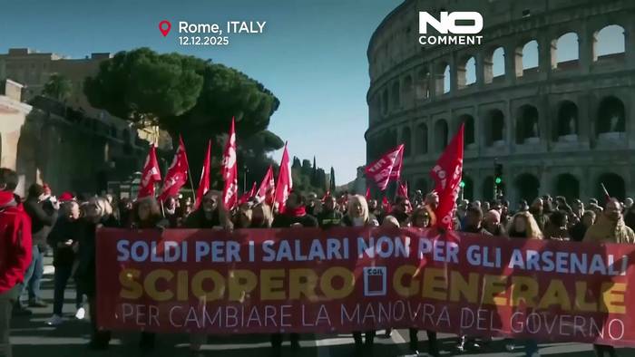 News video: Hunderte in Rom schließen sich landesweitem Streik gegen Italiens Haushaltspläne für 2026 an