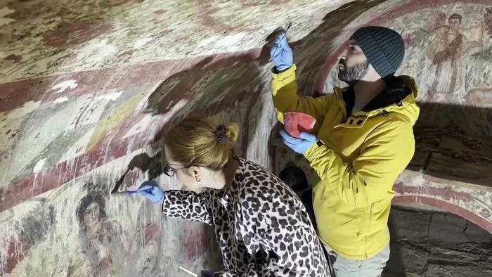 News video: Seltenes Fresko: Jesus als guter Hirte in türkischer Grabkammer entdeckt
