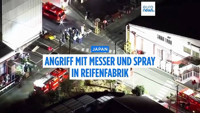 News video: Survival-Messerangriff und Sprayattacke in Japan: 15 Verletzte in Reifenfabrik