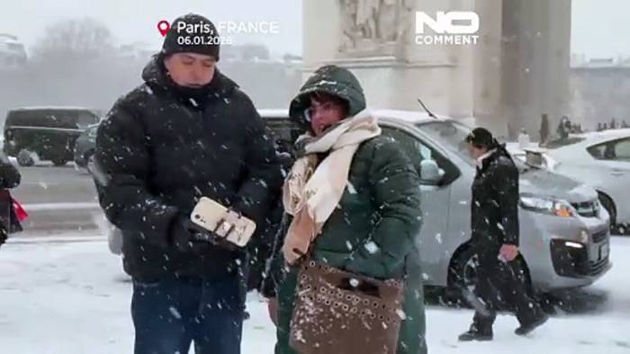 News video: Paris unter Schneedecke, Temperaturen fallen unter null