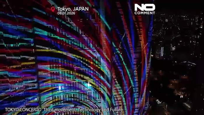 News video: Größte Projektionsshow am Regierungsgebäude von Tokio fasziniert die Massen