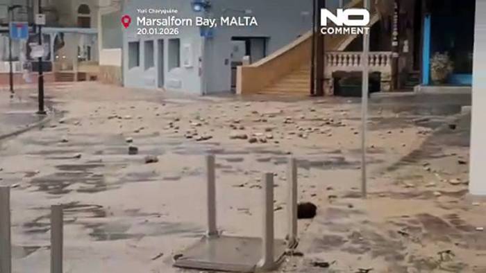 Video: Sturm Harry trifft Malta: starke Winde und hohe Wellen