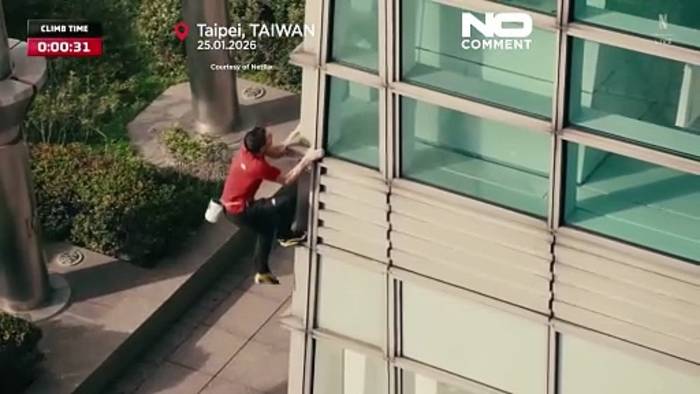 News video: US-Kletterer Alex Honnold erklimmt 101-stöckigen Wolkenkratzer ohne Sicherung