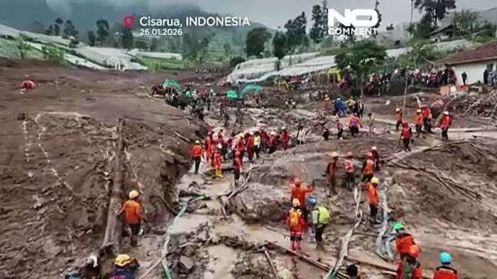 News video: Erdrutsch in Indonesien fordert mindestens 17 Tote, über 70 vermisst