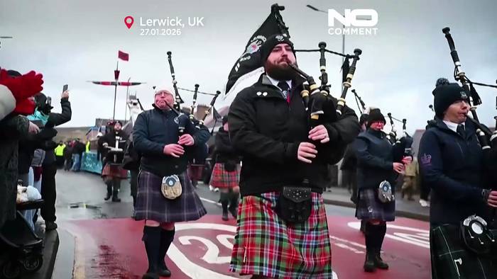 News video: Schottische Wikinger marschieren für Up Helly Aa durch die Straßen