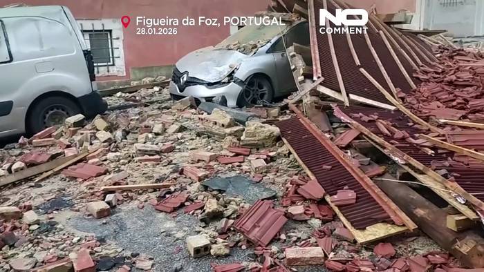News video: Sturm Kristin wütet in Portugal: zwei Tote, große Schäden, Stromausfälle
