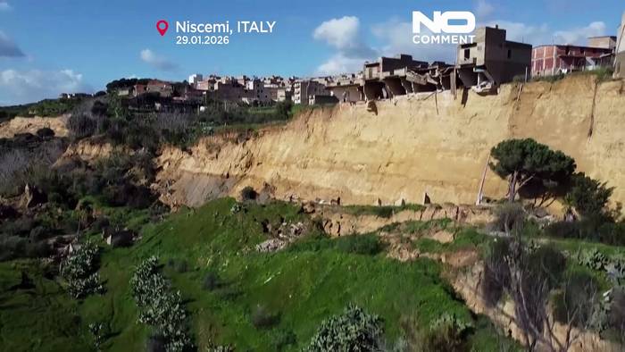 News video: Angst in Niscemi auf Sizilien: Gewaltiger Erdrutsch droht sich auszuweiten