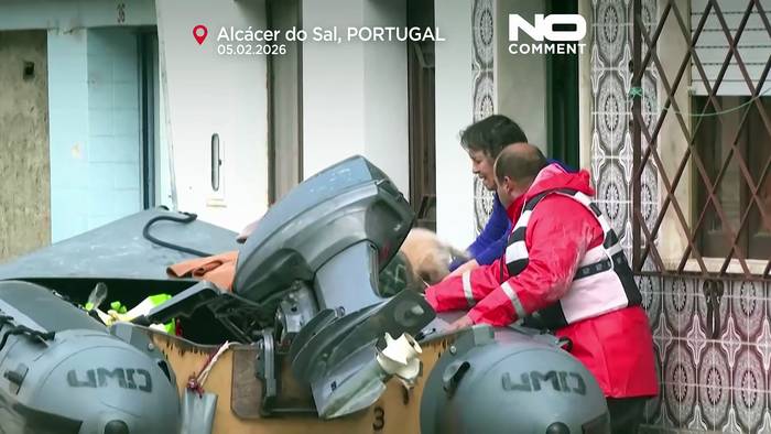 Video: Portugal erlebt schlimmste Überschwemmungen seit Jahrzehnten: Sturm Marta naht