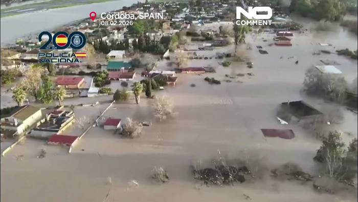 News video: Nach Unwetter: Luftaufnahmen zeigen massive Überschwemmungen in Andalusien