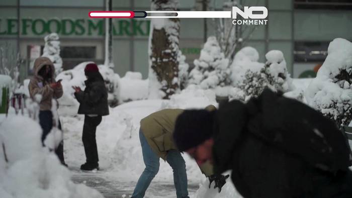 News video: New York versinkt in fast sechzig Zentimetern Schnee: Manhattan steht still