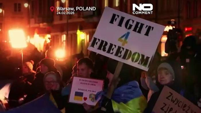 News video: Polen erinnert in Warschau an vier Jahre russischen Angriff auf die Ukraine
