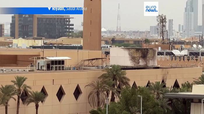 News video: Bilder zeigen Schäden an US-Botschaft in Riad nach Drohnenangriff