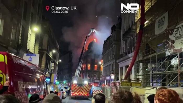 News video: Großbrand nahe Bahnhof Glasgow Central legt Bahnverkehr weitgehend lahm