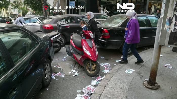 News video: Flugblätter über Beirut fordern Entwaffnung der Hisbollah