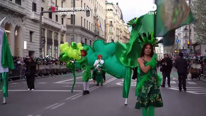 News video: Madrid feiert irische Kultur mit bunter St.-Patrick’s-Day-Parade