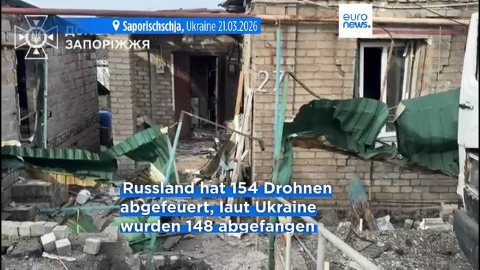News video: Russland greift Ukraine mit 154 Drohnen an: Eltern zu Hause getötet, Kinder verletzt