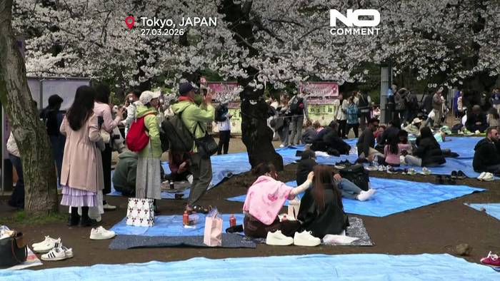News video: Japan: Kirschblüte in Tokio startet mit Picknicks im Ueno-Park