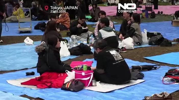 News video: Japan: Tokios Kirschblütenzeit startet mit Picknicks im Ueno-Park