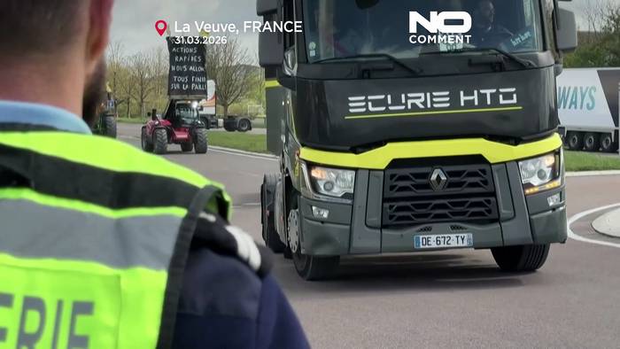 News video: Lkw-Fahrer protestieren nahe Paris gegen hohe Spritpreise