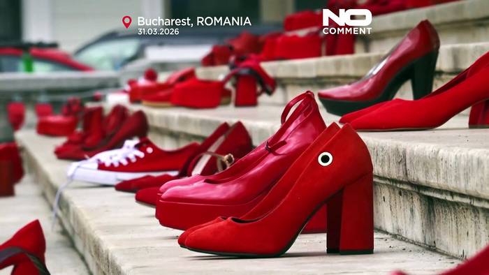 News video: Rote Schuhe in Rumänien: Protest macht Femizid-Krise sichtbar