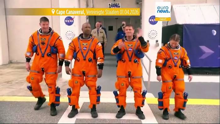 News video: Start geglückt: Artemis-II-Astronauten starten zu historischer Mondreise
