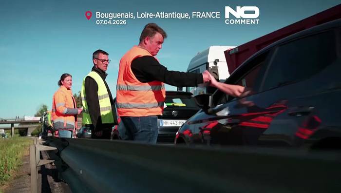 News video: Bauarbeiter blockieren Straßen in Frankreich wegen hoher Spritpreise