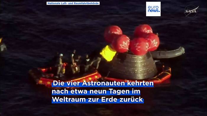 News video: Spektakuläre Wasserlandung im Pazifik: Artemis-II-Astronauten nach Mondreise zurück auf der Erde