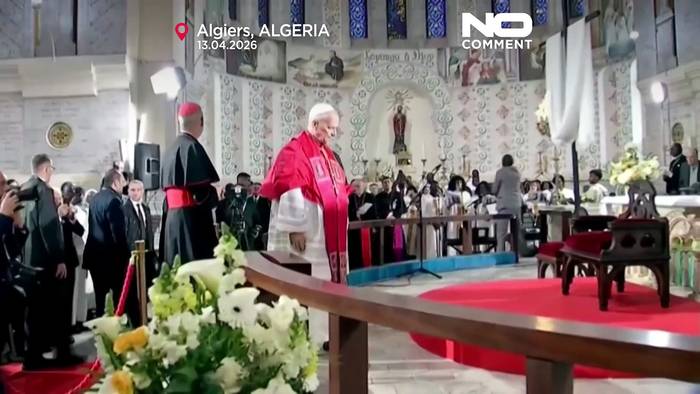 News video: Papst Leo XIV. feiert historische Messe in verregneter Basilika von Algier