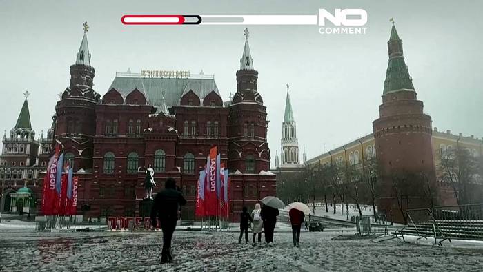 News video: Seltener Frühlingsschneesturm über Moskau