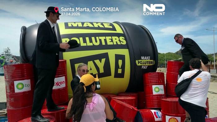 News video: Greenpeace protestiert am Strand gegen fossile Energien bei Konferenz in Kolumbien