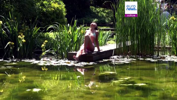 Video: In Bikini und Badehose im Museum: 