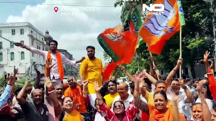 News video: Westbengalen: Modis Partei kurz vor Machtübernahme – Anhänger feiern