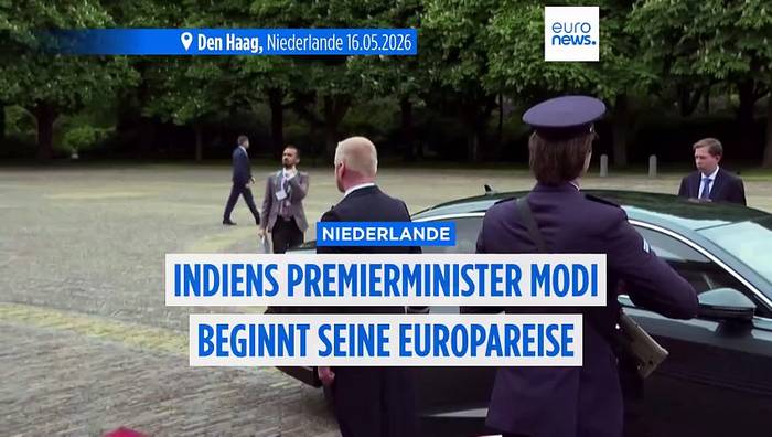 News video: Indiens Premier Modi startet Europareise in den Niederlanden