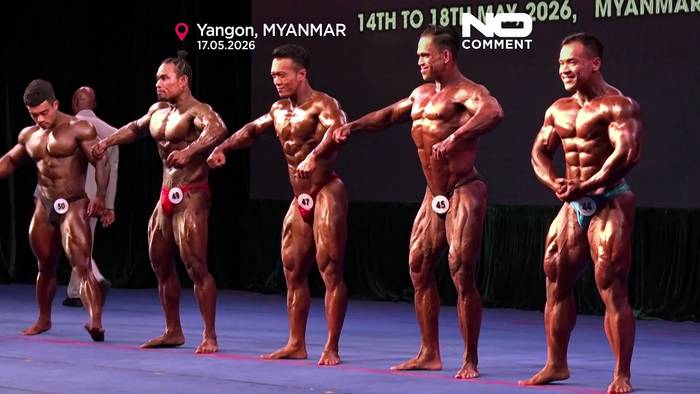 Video: Bodybuilder zeigen Muskeln bei südostasiatischen Meisterschaften