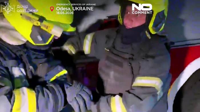 Video: Brände und Zerstörung nach massivem russischem Drohnenangriff
