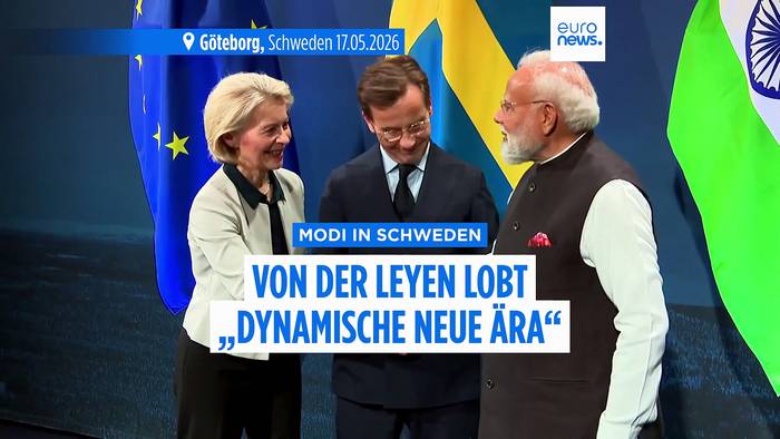News video: Modi in Schweden: von der Leyen spricht von neuer EU-Indien Ära