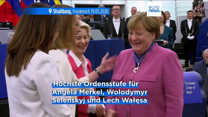 News video: Viel Nostalgie, kaum Hoffnung: Auch Angela Merkel erhält Verdienstorden der EU