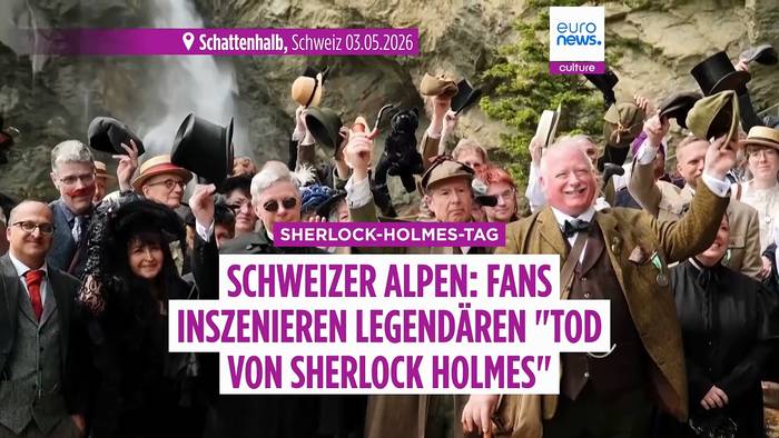 News video: Sherlock-Holmes-Tag: Fans stellen legendäre Szene in den Alpen nach