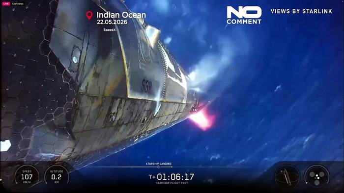 News video: SpaceX-Rakete Starship explodiert nach Wasserlandung im Indischen Ozean